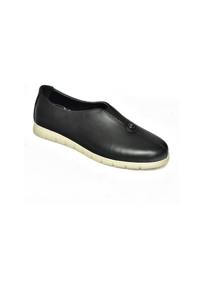 Fox Shoes P555081203 Siyah Hakiki Deri Comfort Ortopedik Taban Kadın Ayakkabı Siyah