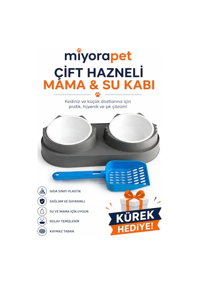 Mad-002 İkili Mama Su Kabı-gri