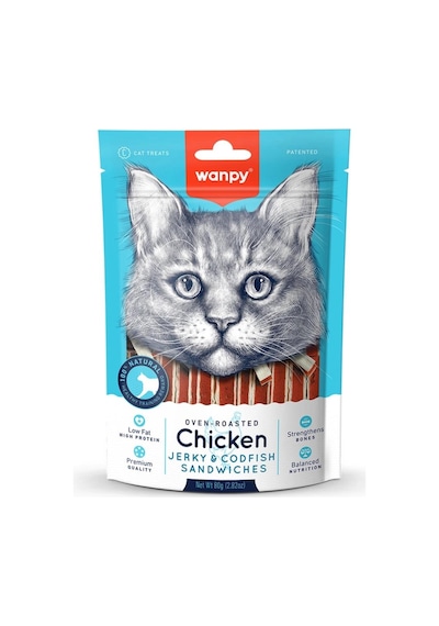Wanpy Tavuklu & Morina Balıklı Kedi Ödülü 80 G