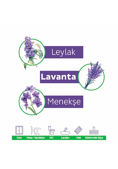Puretex Yüzey Temizlik Havlusu Mor Bitkiler 100 Yaprak Beyaz