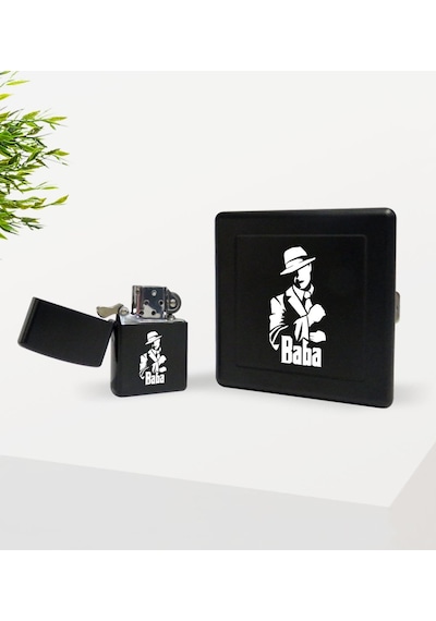 Bk Home Baba Godfather Tasarımlı Siyah Metal Sigara Tabakası ve B N11.262