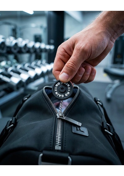 10'lu No Pain No Gain Ağırlık Plakası Anahtarlık Seti Fitness & Spor Temalı Hediyelik Anahtarlık Siyah