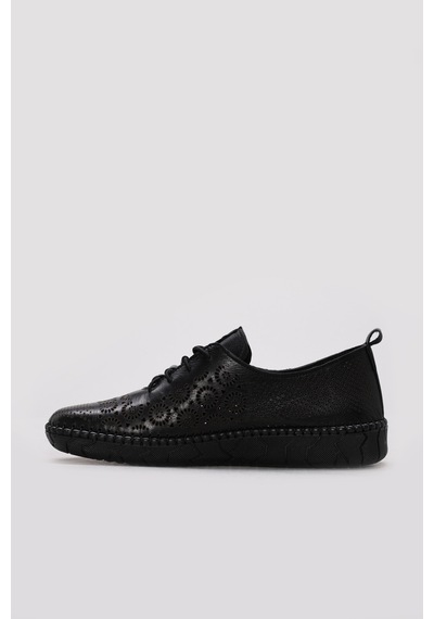 Fast Step Hakiki Deri Kadın Casual Ayakkabı 657za003 Siyah