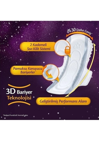 Molped Supernight Uzun Süper Ekonomik Ped 18 Li X 3 Adet PKT.MOLPED.111