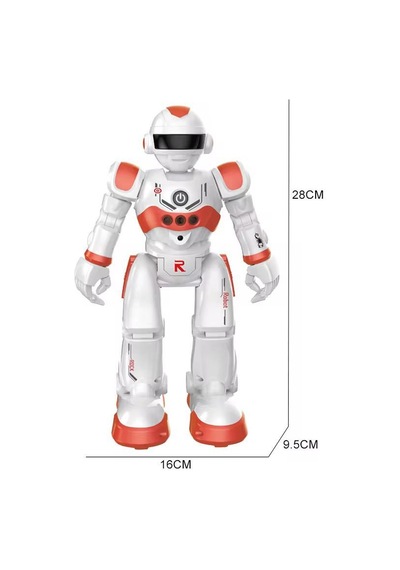Uzaktan Kumandalı 27 Fonksiyonlu Sesli Işıklı Sensörlü Programlanabilir Yürüyebilen Oyuncak Robot Kırmızı