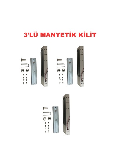 Sr-280 280 Kg Manyetik Kilit 12v/24v Elektromanyetik Kapı Kilidi 3 Adet