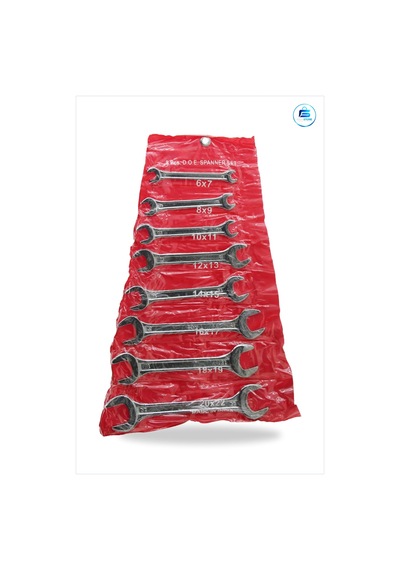 Açık Uçlu Anahtar Takımı 8 Parça 6 İla 22 Mm Krom Vanadyum Çelik