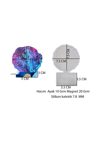 Epoksi Silikon Kalıp Tırtıklı Kenar Ayaklı Magnet Kalıbı 7 Cm Epoksi Silikon Kalıp Tırtıklı Kenar Ayaklı Magnet Kalıbı 7 Cm