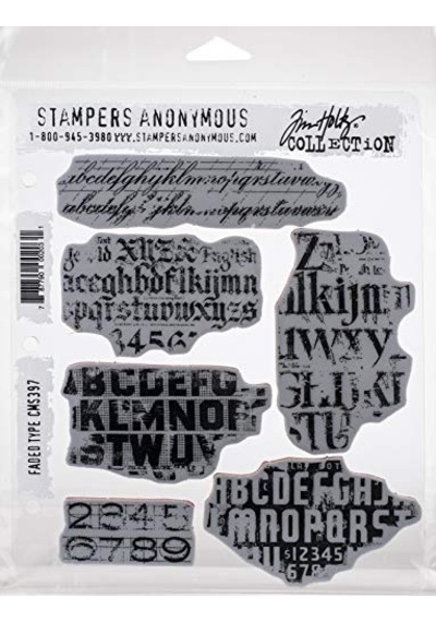 Tim Holtz - Stampers Anon Cms397 Faded Tim Holtz Stamp Cling Rbbr Damga Seti, Fadd, Gizli Tip, Tek Beden Çok Renkli