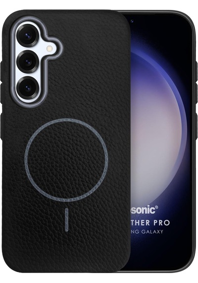 Microsonic Samsung Galaxy Uyumlu S24 Kılıf Magleather Pro Siyah -