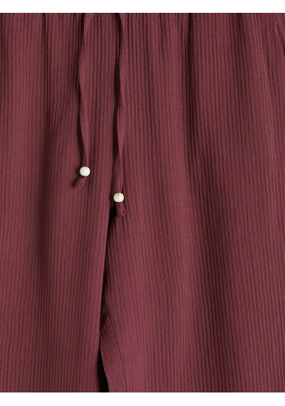Lcwaıkıkı Classic Mürdüm Beli Lastikli Müslin Kadın Pantolon