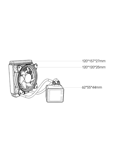 Rampage Aqua 120 Rgb İşlemci Sıvı Soğutma Sistemi 395 x 120 x 27 MM