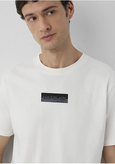 Mavi M0613539-70057 Mavi Black Baskılı T-shirt Erkek Tişort Beyaz
