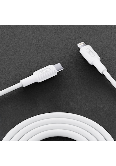 Juo JCBS272-W 27W USB Type-C To Lightning Apple Uyumlu iPhone iPad Silikon Hızlı Şarj ve Data Kablosu Beyaz 2 Metre