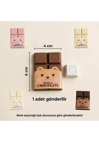 Bakgelal Ayıcıklı Çikolata Tasarımlı Eğlenceli Silgi - 9022817832606