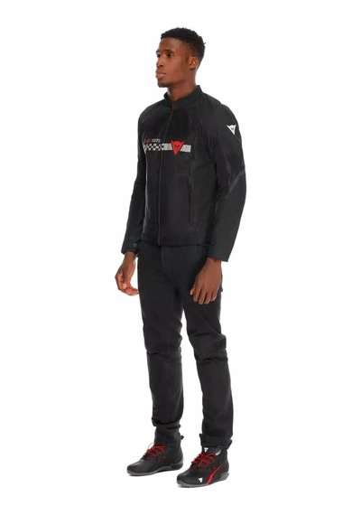 Dainese Daınese Ceket Herosphere Aır Tex Jacket Black Whıte Strıpes Red Siyah