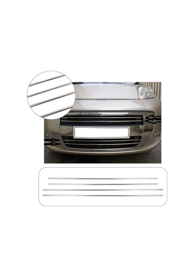 Fiat Fiorino Uyumlu 2007-2015 Krom Ön Tampon Çıtası 4 Parça Paslanmaz Çelik