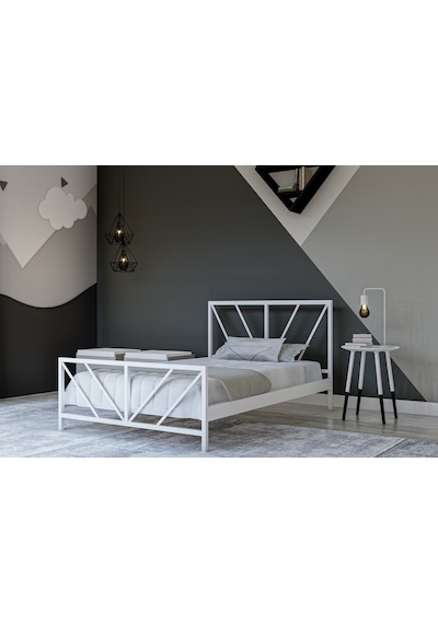 Metalia Gm 228 Gözde Beyaz Tek Kişilik Karyola 90X190 Metalia Gm 228 Gözde Beyaz Tek Kişilik Karyola 90X190
