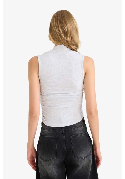 Defacto Slim Fit Dar Kesim Kare Yaka Atlet F8117ax25augr93 Gri