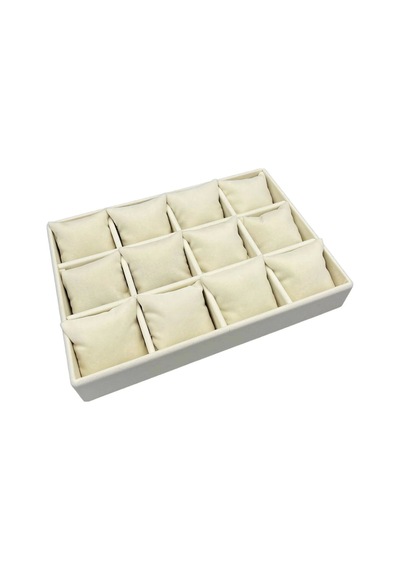 Yerli Üretim Tokyo Model Süet Kumaş Krem Renk 34/24 Cm Yastıklı Çekmece Içi Takı Standı Çok Renkli