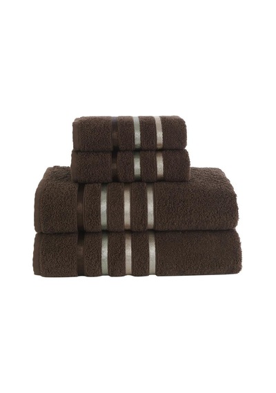 Banyo Havlu Seti 4 Lü Bale Premium - 70x140cm X2 / 50x90cm X2 Kahverengi