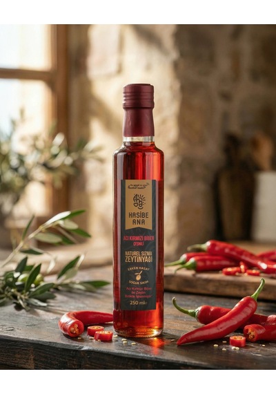 Körfez Acılısı Acı Kırmızı Biber Çeşnili Sızma Zeytinyağı - 250 Ml