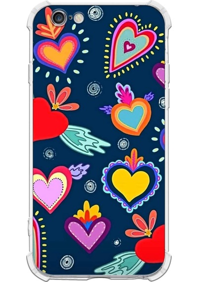 Apple Uyumlu iPhone 6s Retro Color 3 Baskılı Şeffaf Köşe Korumalı Antişok Kılıf