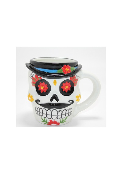 5 Adet Kupa Bardak 3d Kabartmalı Meksikalı Kurukafa Karakterli Tasarım Kupa, Dekoratif Mug, Kahve Çay Bardağı