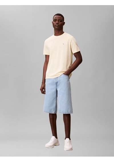 Calvin Klein Ss Badge 30s Jersey, 41m, S Krem Erkek T-shirt