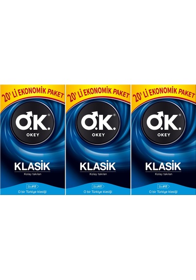 Okey Klasik Prezervatif 3 x 20'li