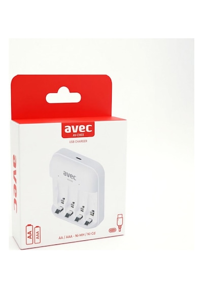 Avec Av-ch03 Usb Pil Şarj Cihazı 4lü 1.2v Kalem Ve İnce Pil Şarj Cihazı Avec
