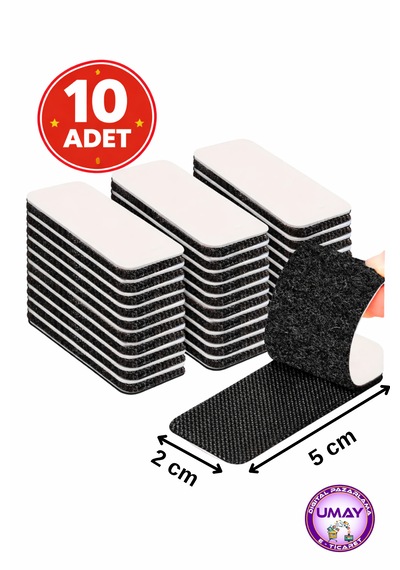 Oto Araç Torpido Üstü Halı Kaydırmaz Yapışkanlı Cırt Cırt Bant 10 Adet En:2xboy:5cm