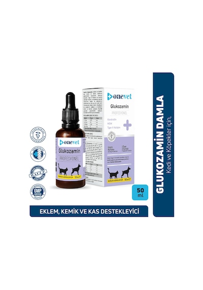 Onevet Kedi ve Köpekler İçin Eklem ve Kıkırdak Sağlığı Destekleyici Glukozamin Damla 50 Ml