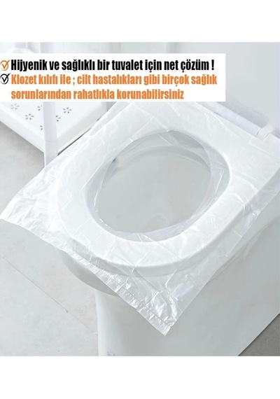 Şeffaf Klozet Kapağı Kılıfı 25 Adet Diğer
