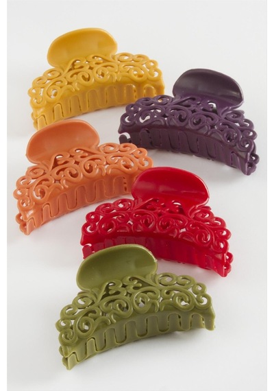 Çini Desenli Renkli Mandal Toka 6 Cm Sarı
