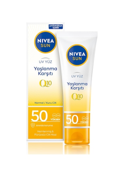 Nıvea Sun Yaşlanma Ve Leke Karşıtı Q10 Yüz Güneş Kremi Spf50 50 Ml, Nemlendirme, Normal Ve Kuru Ciltler Sku: Smg8690010403025 Açık Bej Nıvea Sun Yaşlanma Ve Leke Karşıtı Q10 Yüz Güneş Kremi Spf50 50 Ml, Nemlendirme, Normal Ve Kuru Ciltler Sku: Smg8690010403025 Açık Bej