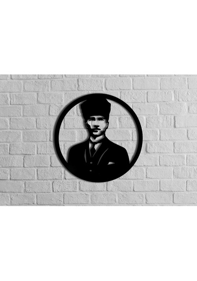 Cajuart Dekoratif Ahşap Kesim Atatürk Portresi Büyük Duvar Tablo