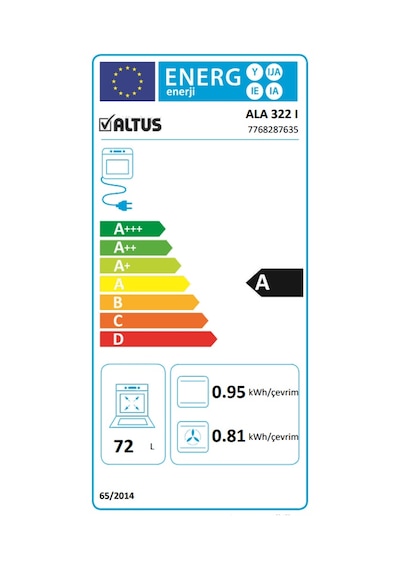 Altus ALA 322 I 72 LT Ankastre Fırın Inox