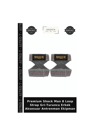 Premium Shock Man 8 Loop Strap Gri-turuncu Erkek Aksesuar Antrenman Ekipman