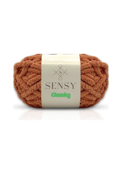 Sensy Chunky Parmak Örgü Ipi 200 Gr El Örgü Ipliği Battaniye Ipi Tarçın