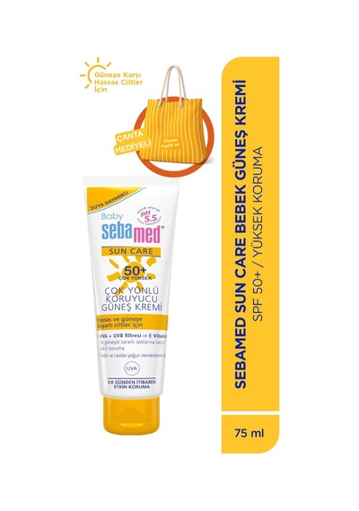 Baby Spf 50+ Uva - Uvb Filtresi ve Çok Yönlü Koruyucu Çocuk Güneş Kremi 75 ML + Plaj Çantası