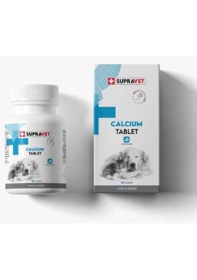 Supravet Calcium Kedi Ve Köpekler İçin Kalsiyum Tablet 75 Adet