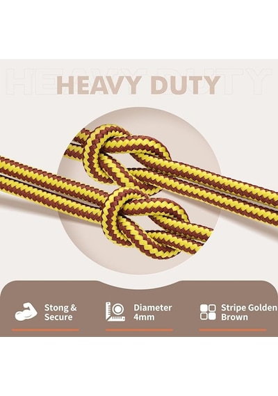 Neystore 120 Cm Koyukahve+sarı Renkli Extra Kalın, Fitilli Bot Bağcığı