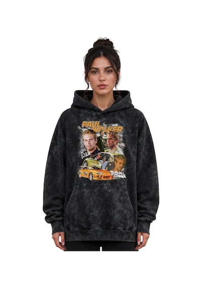 Sevbano Hızlı Ve Öfkeli Paul Walker Brian O Conner Unisex Oversize Yıkama Siyah