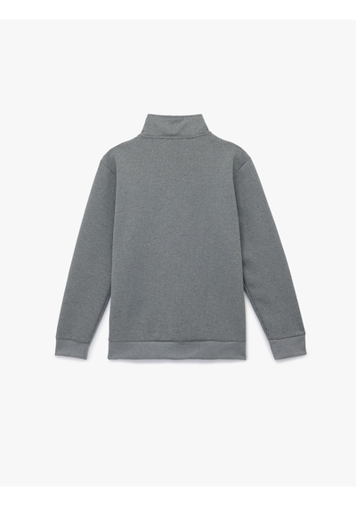 Koton Regular Fit Uzun Kollu Fermuar Detaylı Dik Yaka Sweatshirt Antrasit 7wam70009mk