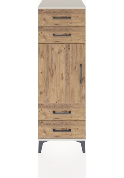 Hyperion Dolap 2 Raflı 4 Çekmeceli Tek Kapaklı 44x44x134 Aytaşı-çam Aytası