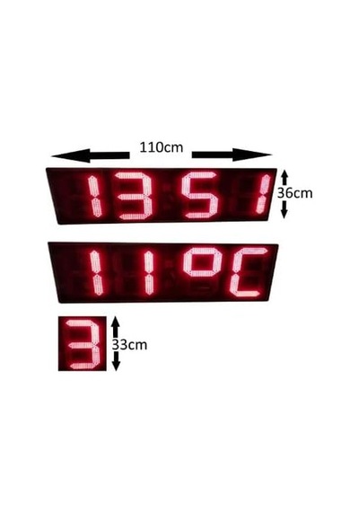 Dijital Duvar Saati Ve Derece Termometre Kasa Ölçüsü: 36x110 Cm Diğer