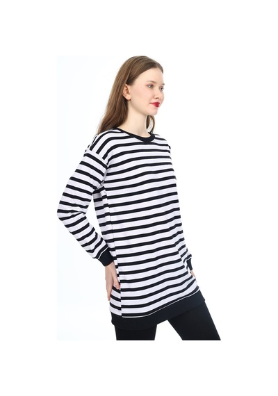 Kadın Sweatshirt Çizgi Desenli 0157mvng 001