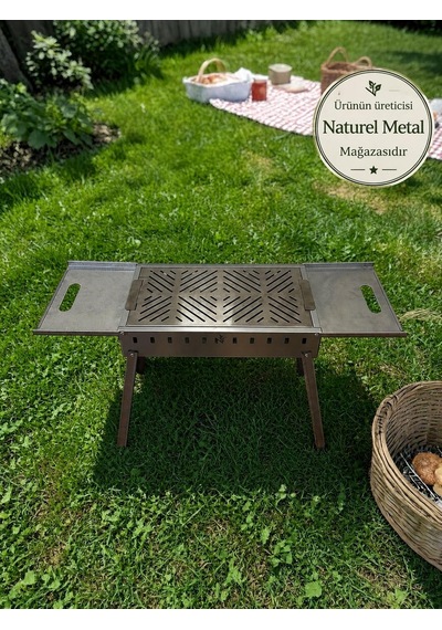 Katlanabilir Galvaniz Metal Sehpalı Mangal 50 30cm Diğer