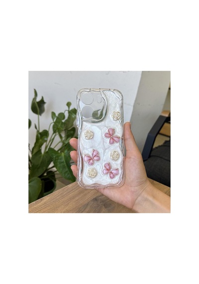 Vivo Y16 Uyumlu Kılıf Zebana Floral Silikon Kılıf Rose Gold